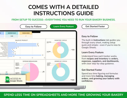 Bakery Planner Business Spreadsheet Recipe Cost Calculator