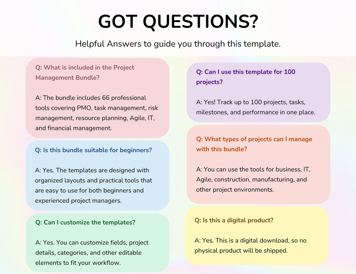 65 Project Management Bundle Gantt Chart Kanban Board Project Tracker