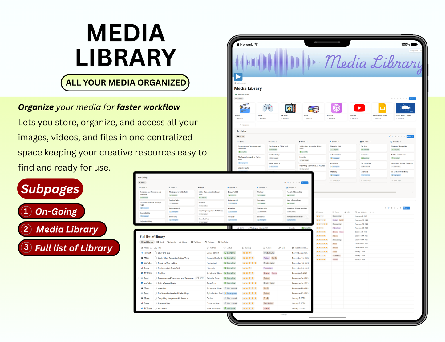 Notion Planner Essential Bundle, Notion dashboard, Notion template, Notion Tracker, Notion Productivity, Notion Task tracker