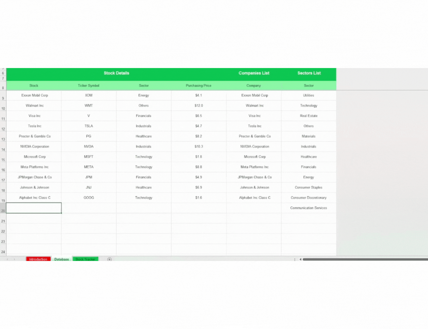 stock trading free spreadsheet