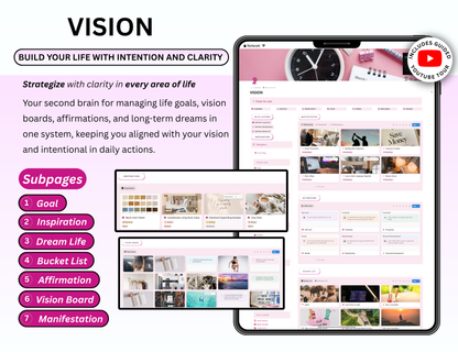 Pink Notion Advanced Life Second Brain Planner