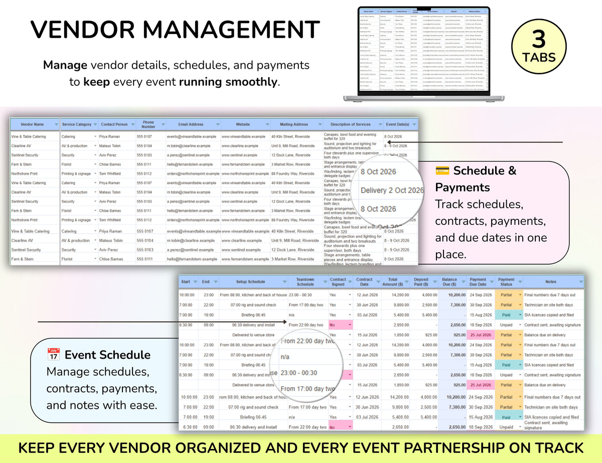 Event Planning Business Template, Party Planner, Event Management