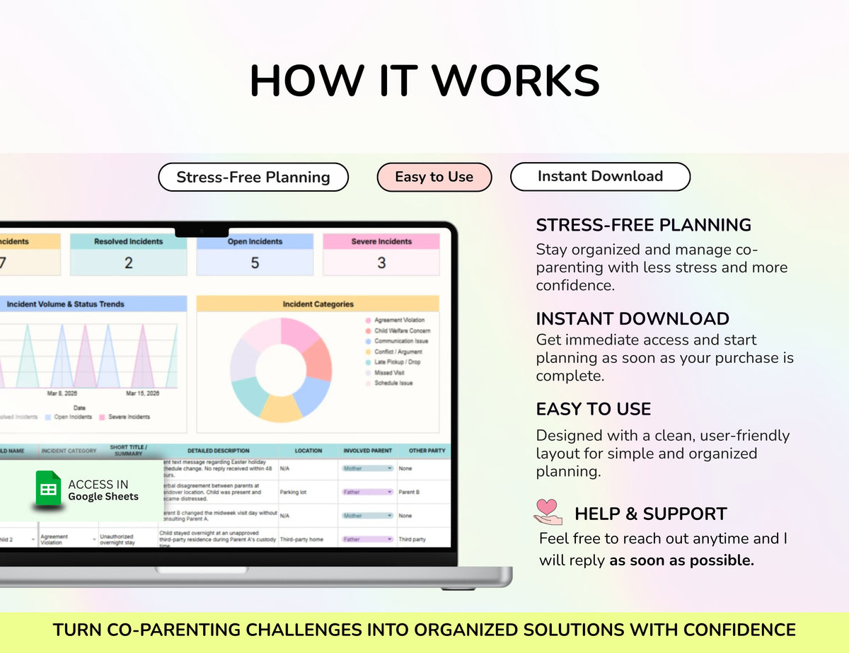 Co-Parenting Planner Bundle Shared Expenses Custody and Call Logs