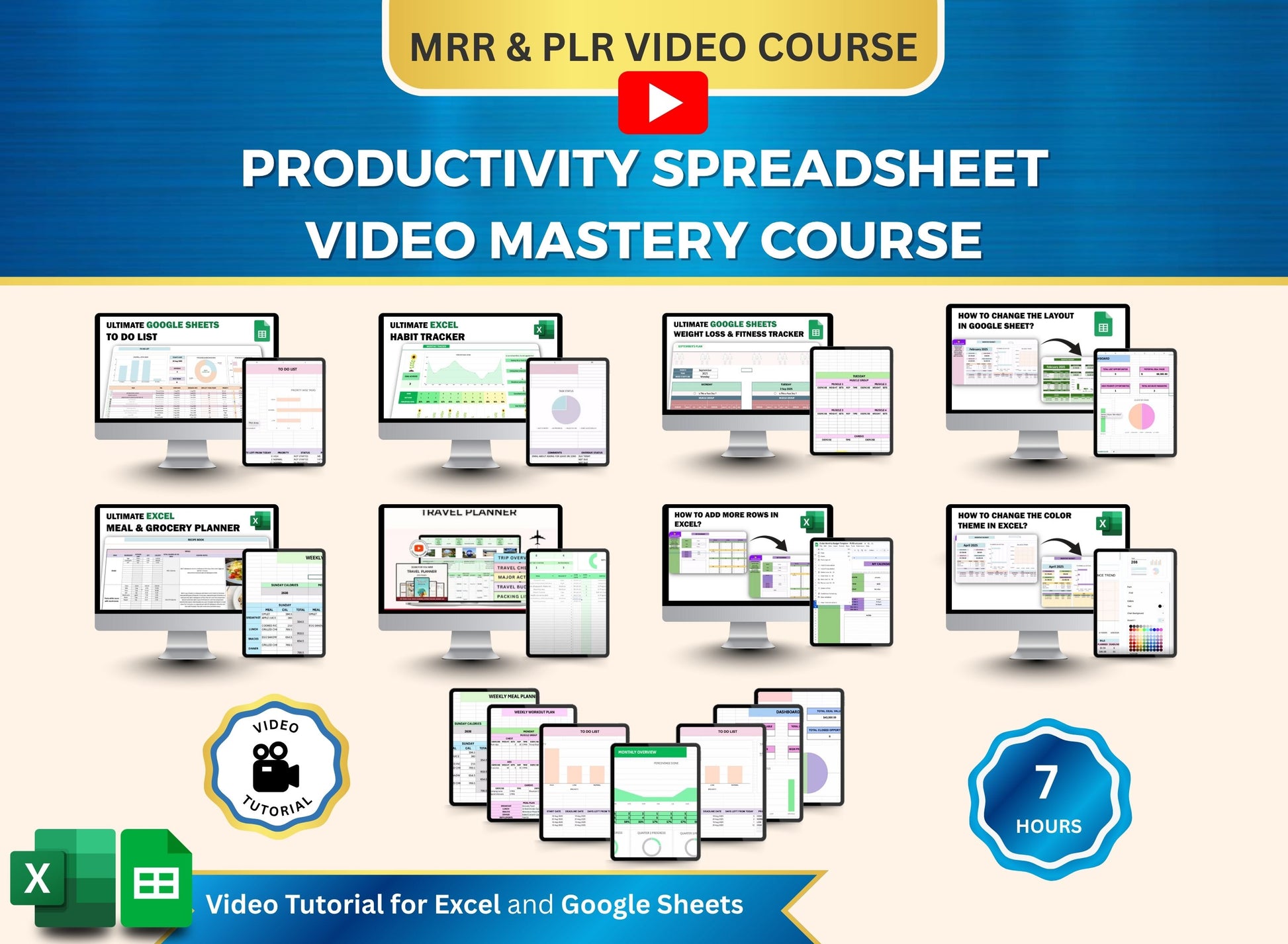 PLR Video Course, Small Business Spreadsheet, PLR, MRR, Plr Course, Google Sheets, Excel Sheets, Spreadsheet Template, Video Bundle, Plr template, mrr products, master resell rights, resell rights