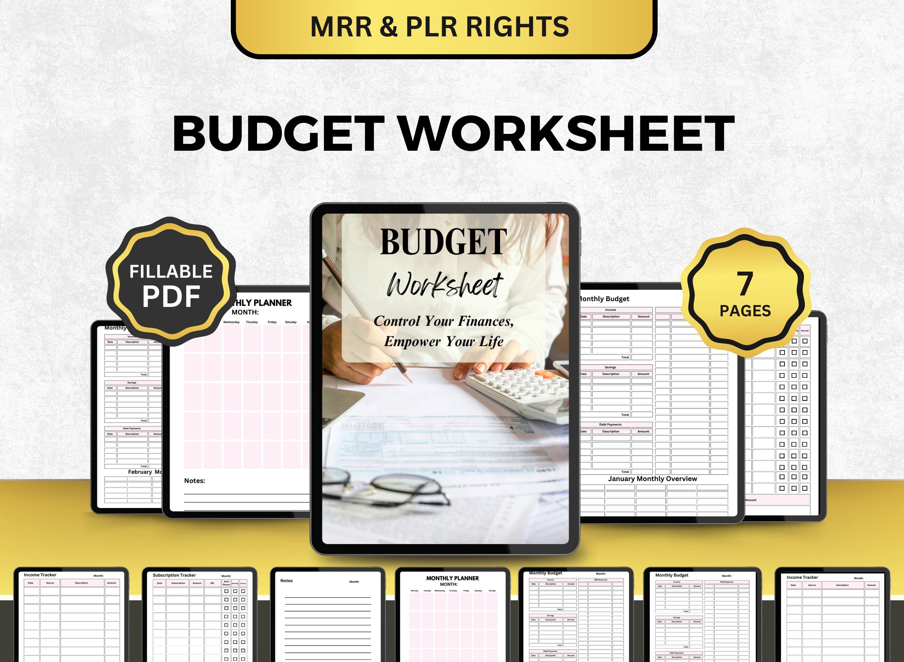 Fillible Budget.pdf Budget Worksheet | Fillable PDF | Printable Planner – PLRDUCK.COM