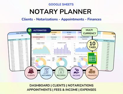 Notary Planner Notary Public Business Tracker