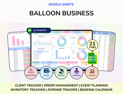 Balloon Business Spreadsheet, Balloon Business Planner, Balloon Business Template, Balloon Business Tracker, Balloon Business System, Balloon Decorator Spreadsheet, Event Decor Business, Balloon Inventory Tracker, Balloon Order Tracker, Balloon Booking System, Balloon Business Dashboard, Party Decor Business, Google Sheets Business, Balloon Business Bundle, Event Planner Spreadsheet, Small Business Spreadsheet, Balloon Client Tracker, Balloon Expense Tracker, Balloon Management, Balloon Business Google Shee