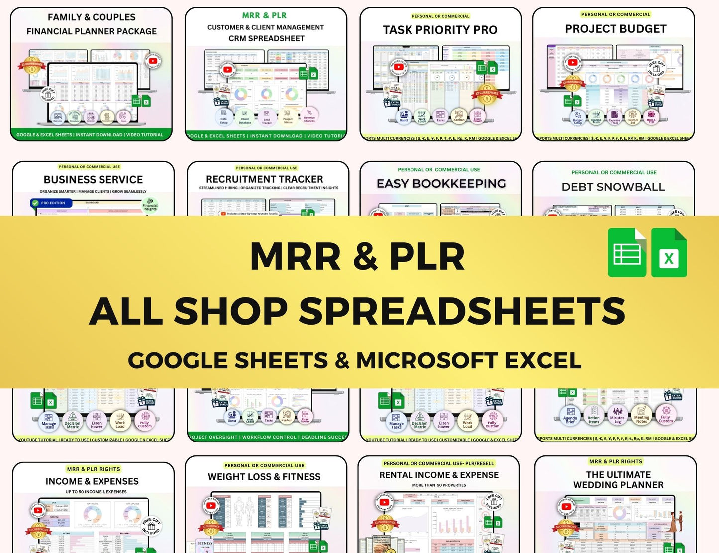 MRR PLR All Shop Spreadsheets