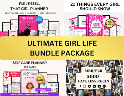 Girl Planner, Boss Babe, Planner Girl, Self Care, Girl Ebook, Digital Planner, Goodnotes Planner, Ipad planner, Faceless Reels, Monthly Planner, self care journal,