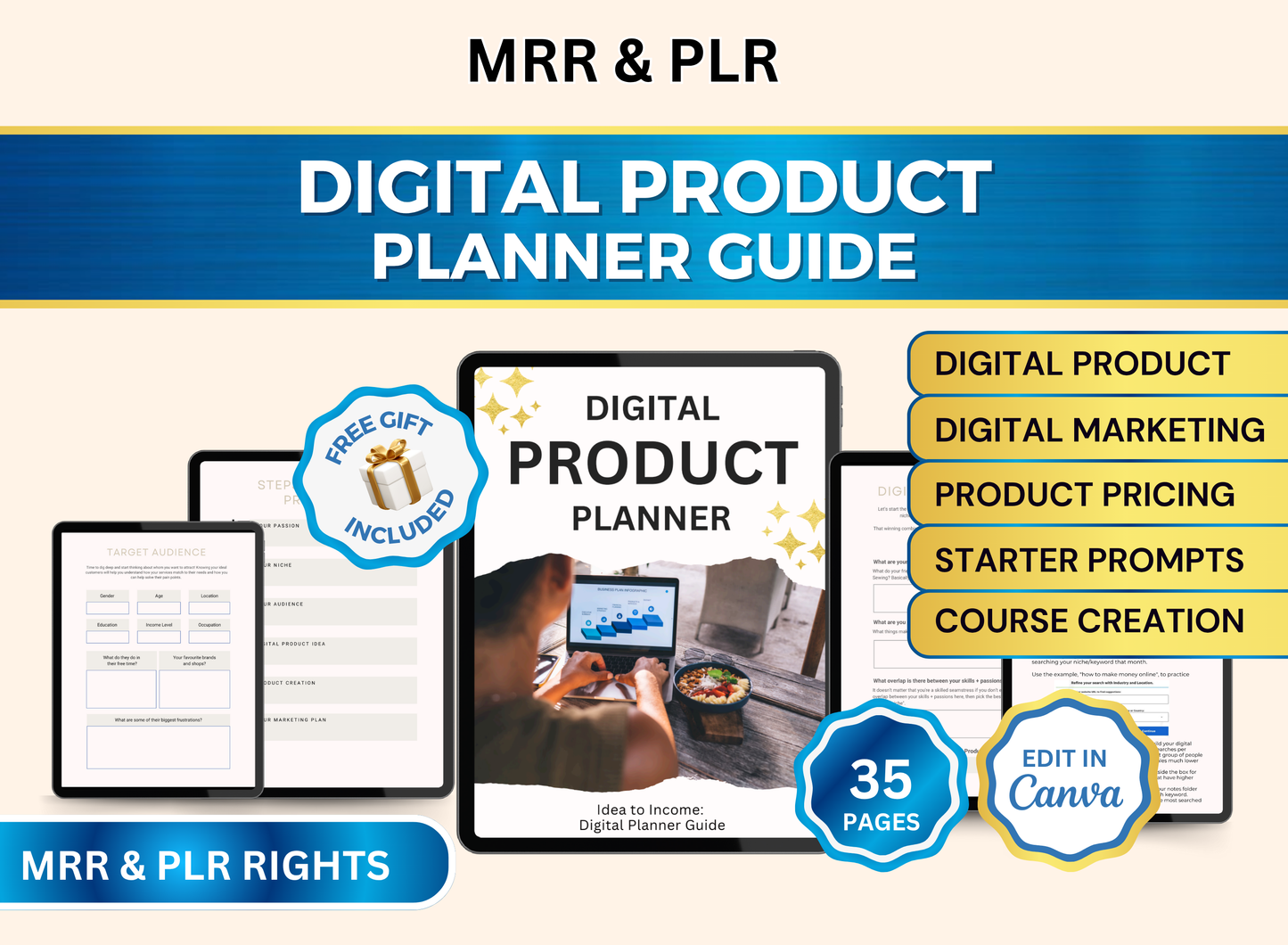 Digital Product Planner Guide | MRR PLR Ebook