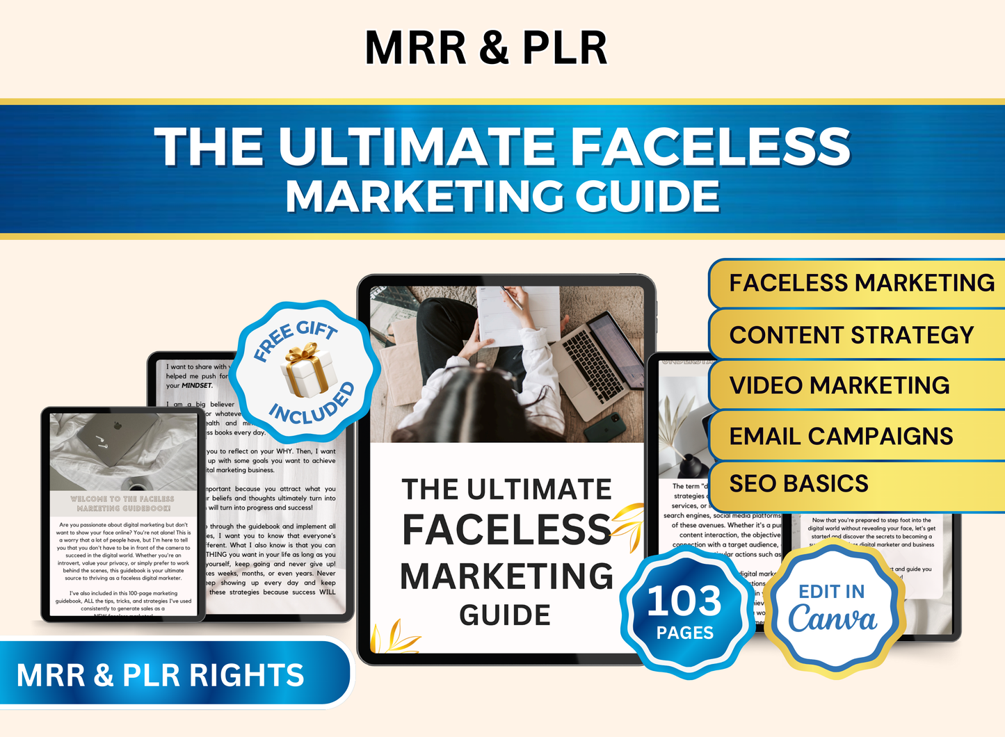 The Ultimate Faceless Marketing Guide | MRR PLR Ebook