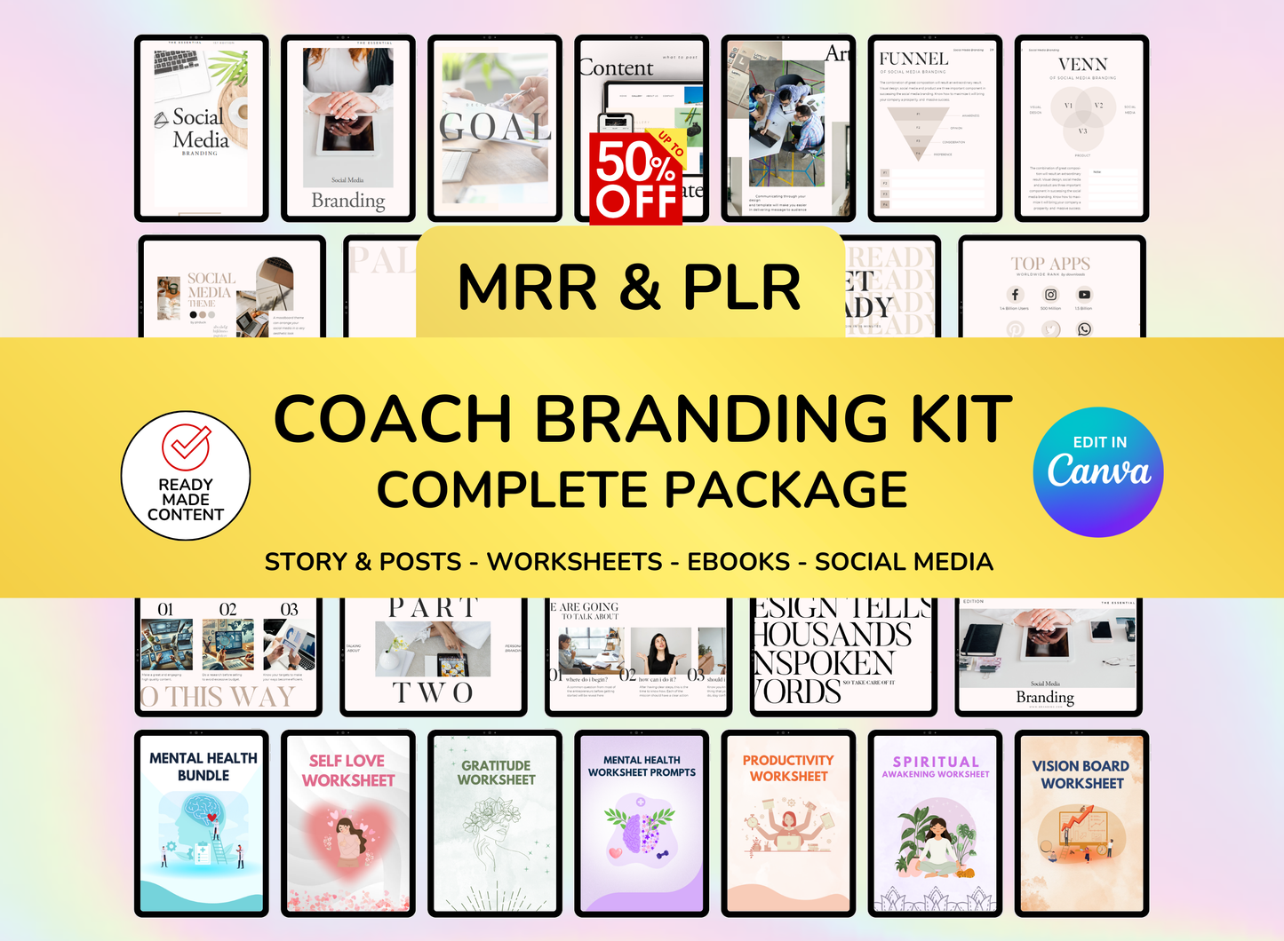 Coach Templates, MRR Package, Plr bundle, Plr canva templates, MRR, Master resell canva, Canva templates, Canva, planner template