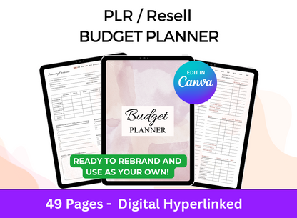 PLR Resell Budget Planner Digital Budget Planner| BI weekly budget Planner |Digital PLR| Plr Planner, Canva Editable