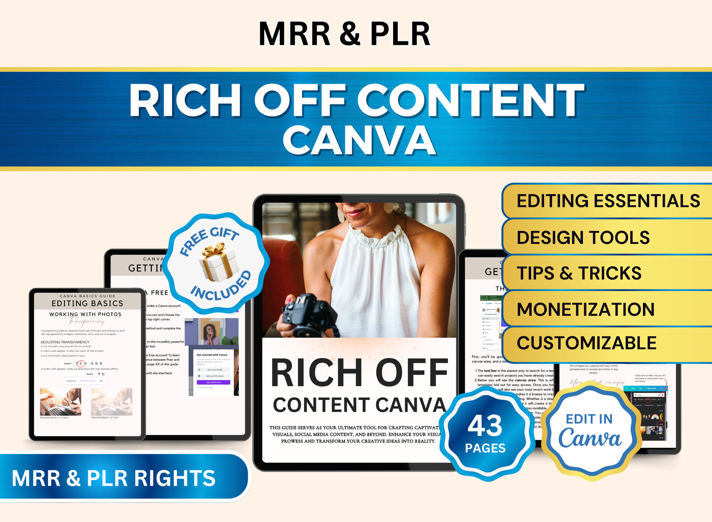 Rich Off Content Canva | MRR PLR Ebook