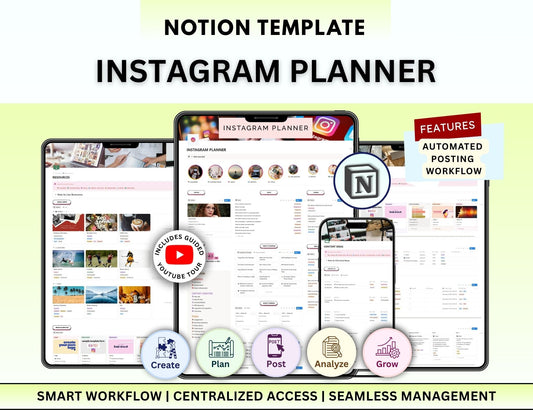 PLR Instagram Planner Notion, Resell Rights, Content Calendar, Instagram Planner, Social Media Planner, Private Label Rights MRR Calendar