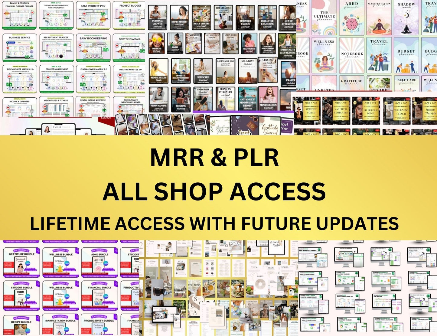 MRR PLR All Shop Digital Product Access with Lifetime Updates - Limited Time Deal