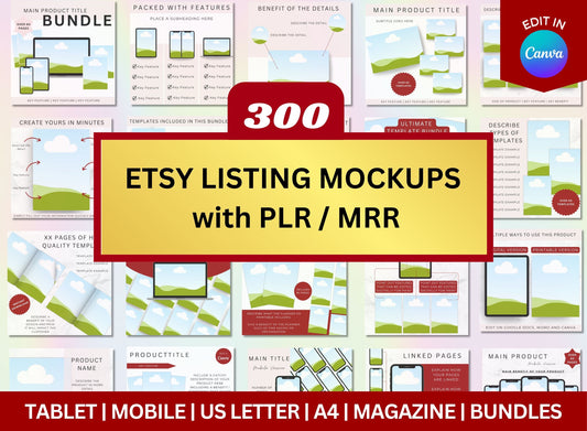 Canva Mockups Etsy Mockups Digital Product Listing Mockups Digital templates