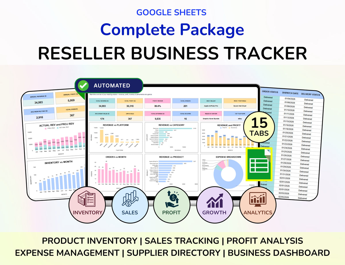 Reseller Business Spreadsheet, Reseller Planner, Reselling Business Tracker, Reseller Inventory Tracker, Reseller Sales Tracker, Reseller Profit Tracker, Reseller Expense Tracker, Reseller Dashboard, Reseller Accounting Spreadsheet, Product Reselling Planner, Online Reseller Template, Boutique Reseller Tracker, Ebay Reseller Spreadsheet, Poshmark Reseller Planner, Marketplace Seller Tracker, Small Business Spreadsheet, Reseller Order Tracker, Resale Business Organizer, Google Sheets Reseller, Reseller Busin