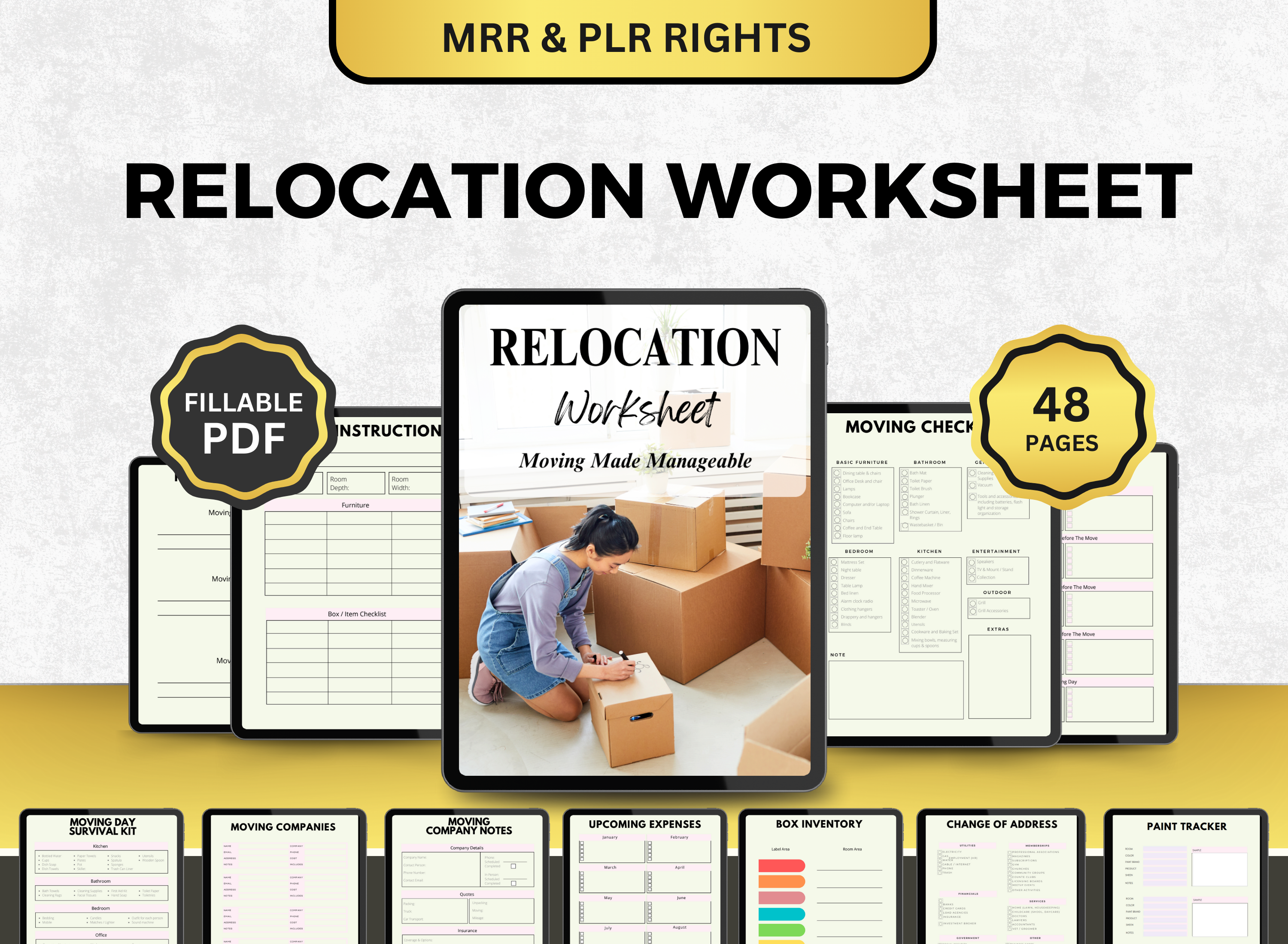 Relocation Worksheet | Fillable PDF | Printable Planner – PLRDUCK.COM