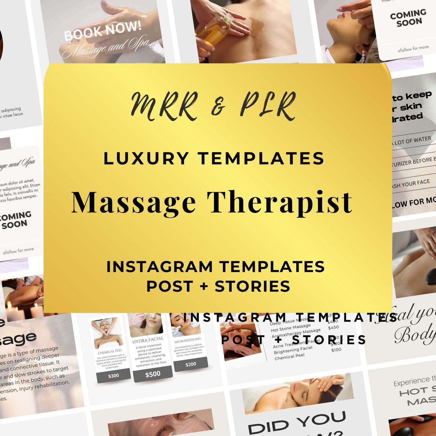 Massage Templates | Massage Therapy Social Media Templates