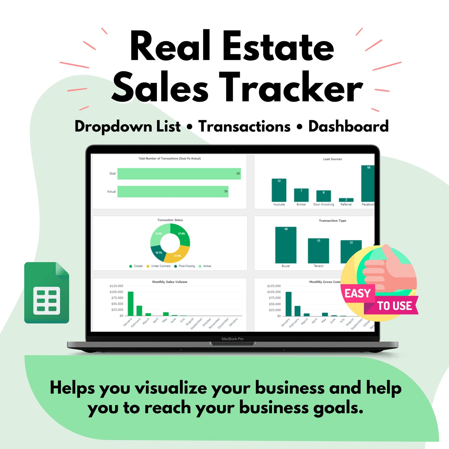 real estate sales tracker spreadsheet