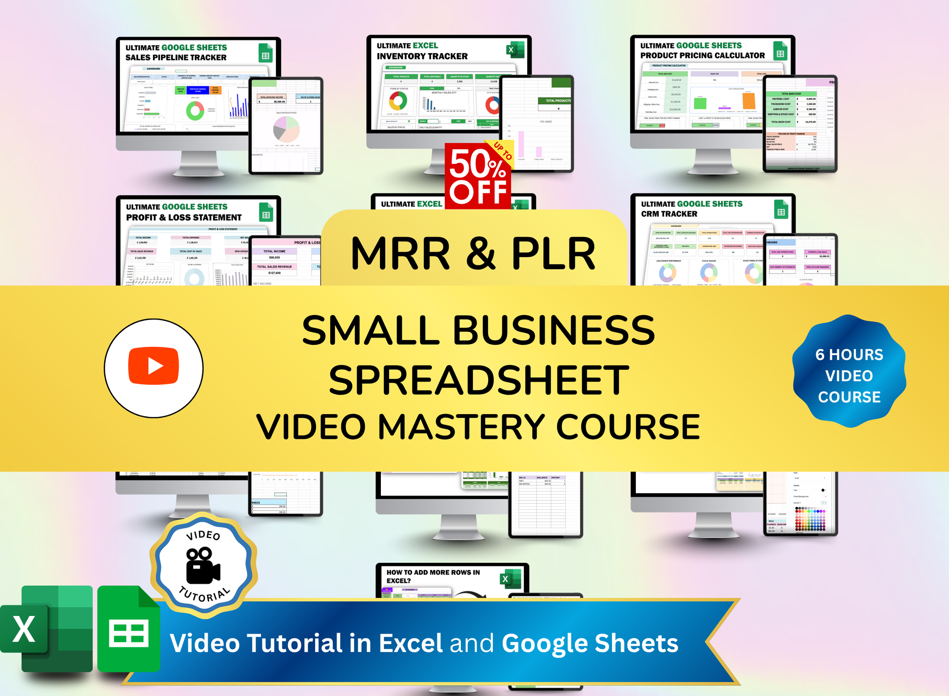 PLR Video Course, Small Business Spreadsheet, PLR, MRR, Plr Course, Google Sheets, Excel Sheets, Spreadsheet Template, Video Bundle, Plr template, mrr products, master resell rights, resell rights