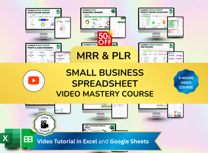 PLR Video Course, Small Business Spreadsheet, PLR, MRR, Plr Course, Google Sheets, Excel Sheets, Spreadsheet Template, Video Bundle, Plr template, mrr products, master resell rights, resell rights