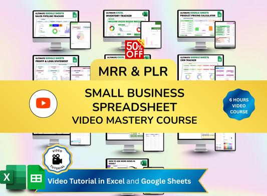 PLR Video Course, Small Business Spreadsheet, PLR, MRR, Plr Course, Google Sheets, Excel Sheets, Spreadsheet Template, Video Bundle, Plr template, mrr products, master resell rights, resell rights