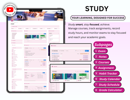 Pink Notion Advanced Life Second Brain Planner