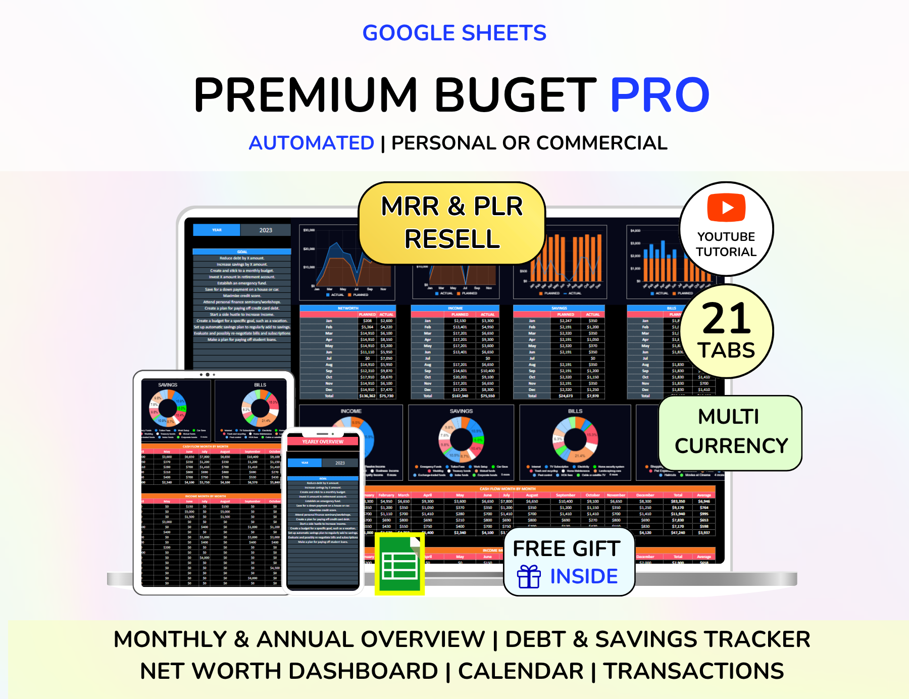 PLR Dark Budget Bundle, Master Resell Rights, MRR products, PLR Digital products, Passive Income, Resell Planners, Plr planners
