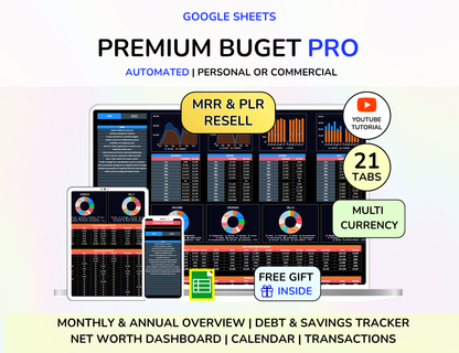 PLR Dark Budget Bundle, Master Resell Rights, MRR products, PLR Digital products, Passive Income, Resell Planners, Plr planners