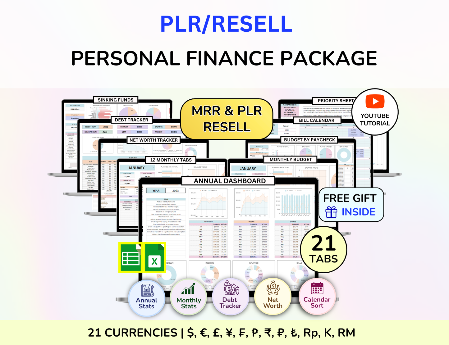 PLR Life Organizor Spreadsheet Bundle, Plr Bundle, Master Resell Rights, MRR, Done for you, Plr Tracker, PLR Google Sheets, Passive Income