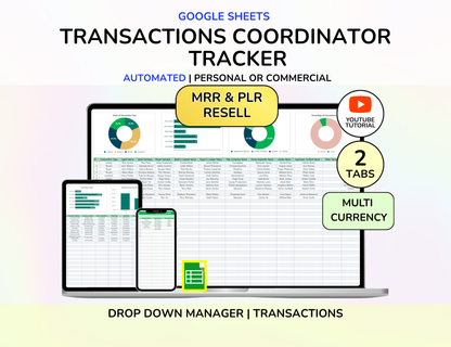 Real Estate CRM Landlord Rental Property Spreadsheet Transaction Coordinator Buyer Seller Pipeline Listing Expense Real Estate Tracker