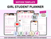 PLR Pink Notion Student Planner University Dashboard Aesthetic Student Planner School Planner Academic Planner Girl planner Girl notion MRR