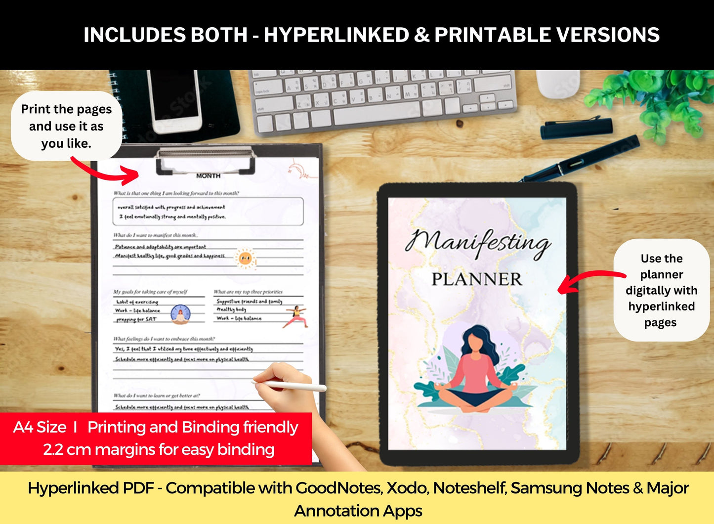 The Mindfulness Journal, Spiritual Planner 2024, spiritual planner, spiritual journal, Spiritual Daily Planner, Notes to Mindfulness Journal