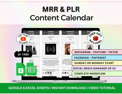 Social Media Bundle Planner Content Calendar