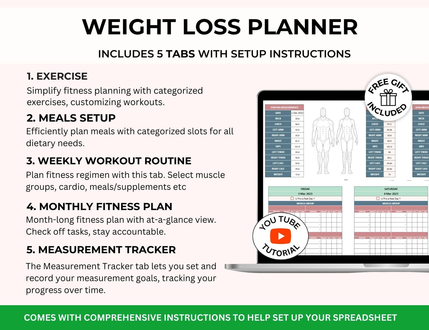Weight Loss & Fitness Tracker Spreadsheet