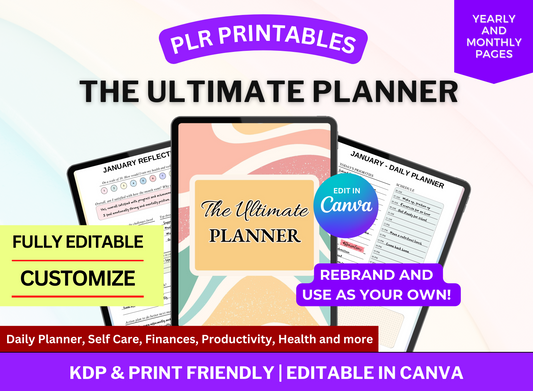 PLR Printable Planner - 100 + Planner Templates