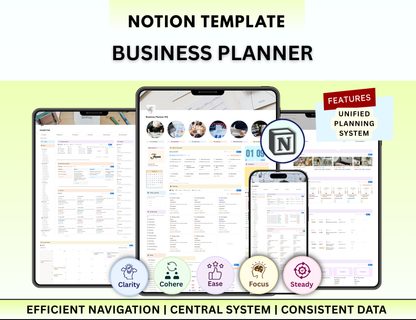 Business Notion Planner Package Pro, Notion, Notion template, Notion dashboard, Project management, Client Tracker, Business Templates