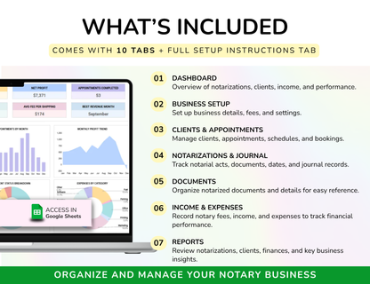 Notary Planner Notary Public Business Tracker