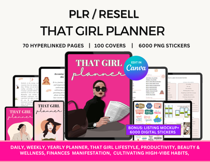 Girl Planner, Boss Babe, Planner Girl, Self Care, Girl Ebook, Digital Planner, Goodnotes Planner, Ipad planner, Faceless Reels, Monthly Planner, self care journal,