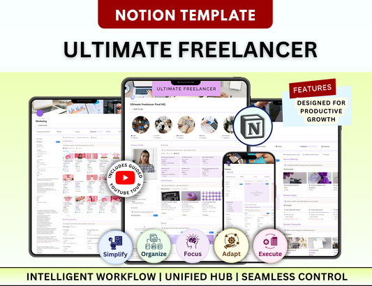 PLR Small Business Freelance Notion Planner, Business Template, Notion for Freelancers, Notion Template, Notion Planner, Notion Dashboard