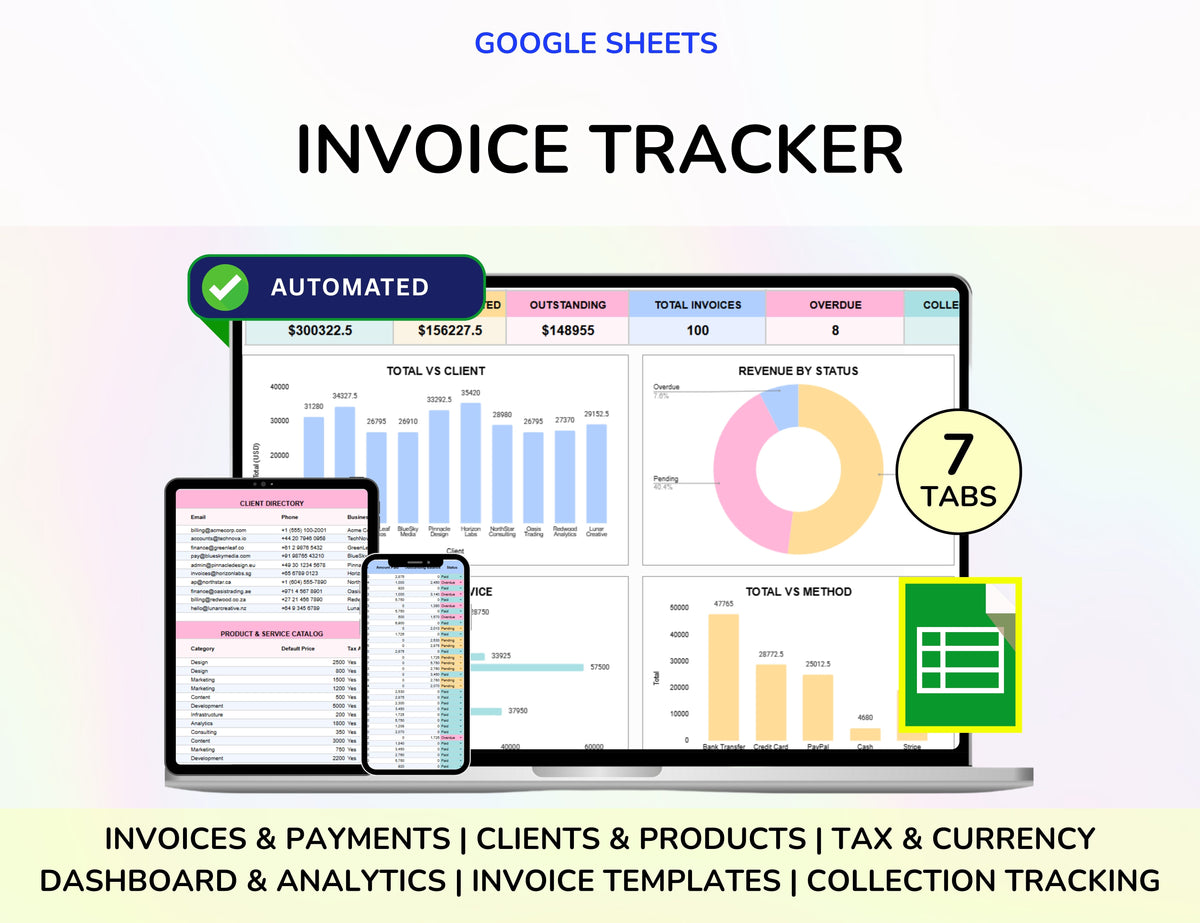Invoice Tracker Google Sheets Invoice Generator Spreadsheet