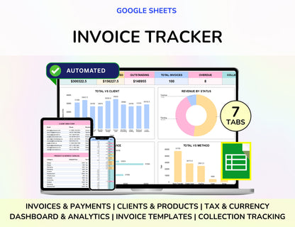 Invoice Tracker Google Sheets Invoice Generator Spreadsheet
