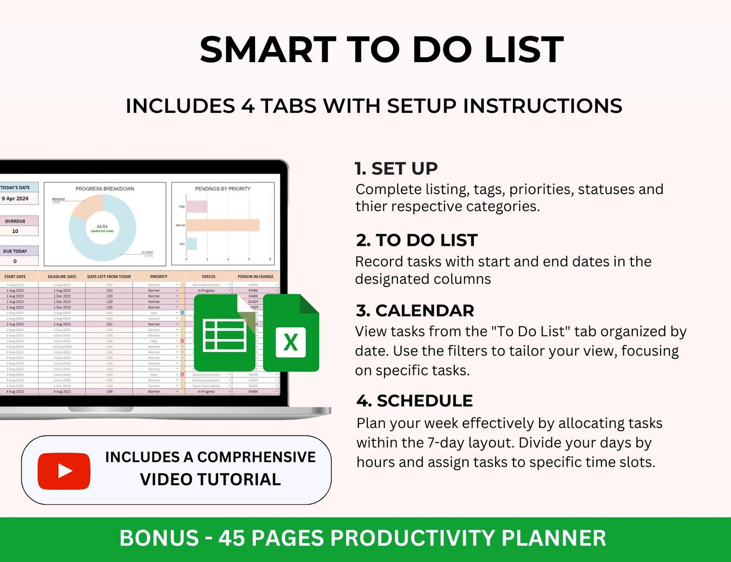 Task Tracker and To do List Spreadsheet