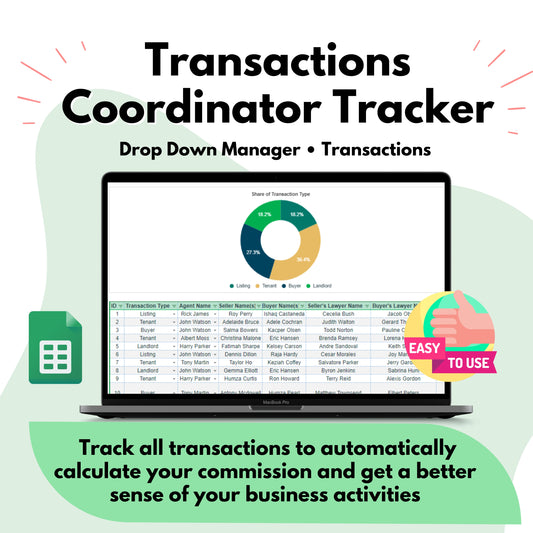 transactions coordinator tracker spreadsheet