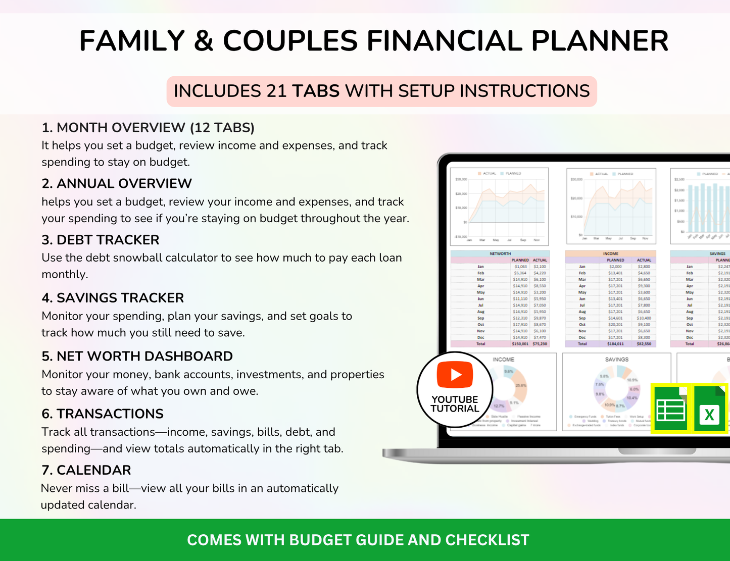 PLR Family Budget Household Budget Couple budget Spreadsheet PLR Google Sheets Life Organizer Family Meal To do List Tracker