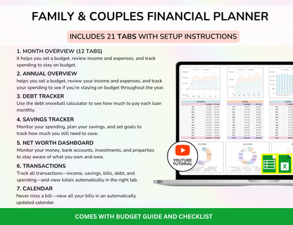 PLR Family Budget Household Budget Couple budget Spreadsheet PLR Google Sheets Life Organizer Family Meal To do List Tracker