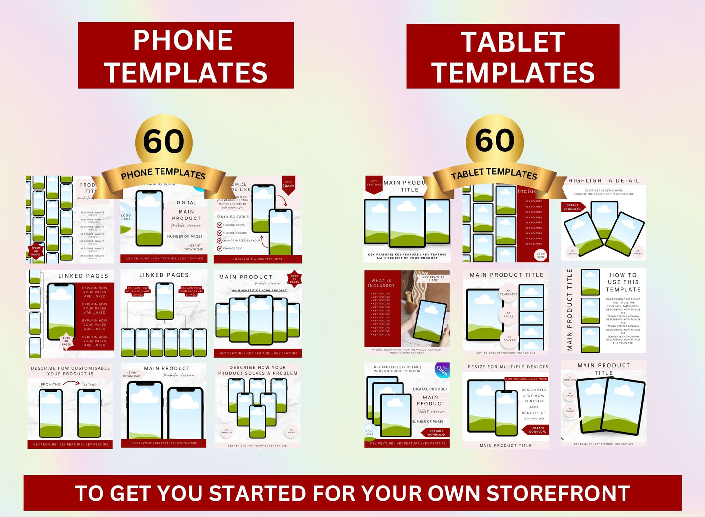 Canva Mockups Etsy Mockups Digital Product Listing Mockups Digital templates
