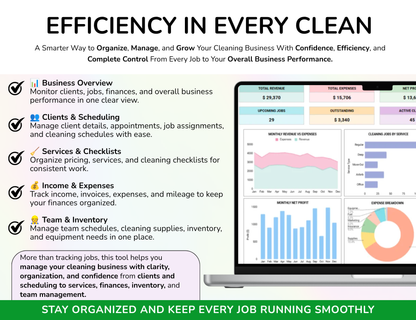Cleaning Business House Cleaning Tracker Spreadsheet